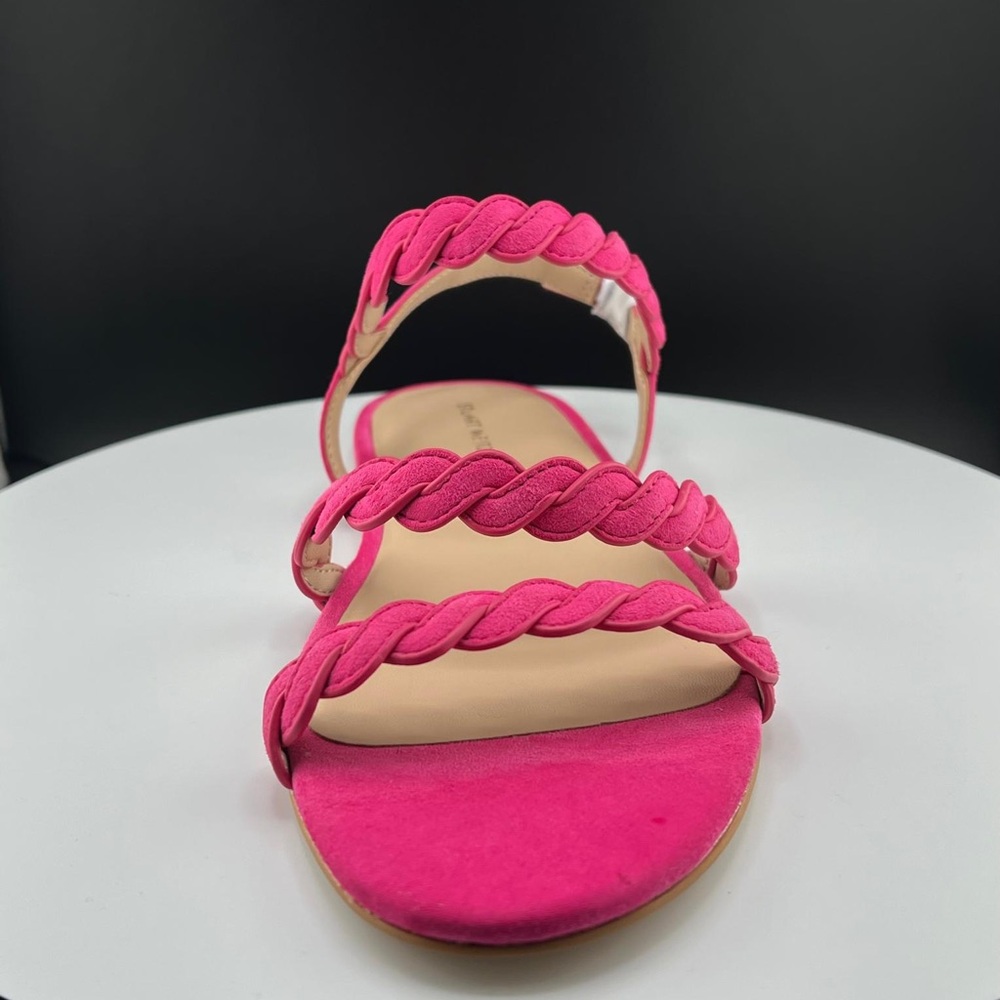STUART WEITZMAN Twistie Suede Flat Sandals Hot Pink New